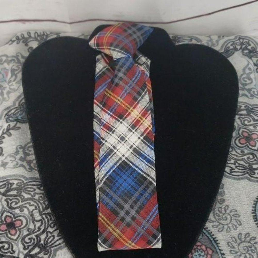Red and Blue Paid Boy’s Clip on tie